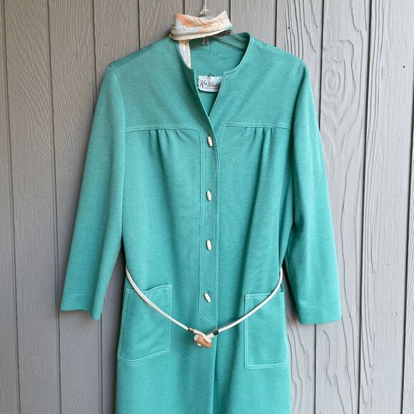 VTG 1960s Kay Windsor Dress, Belt & Scarf Stewardess Costume - Picture 8 of 10